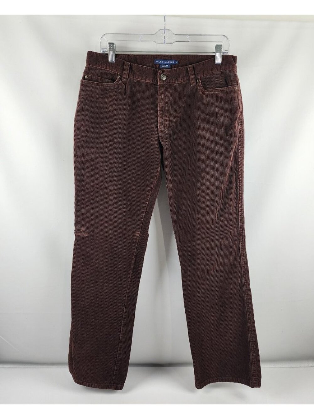 Ralph Lauren Womens Pants 12 Brown Corduroy Straight Leg Pants (32x31)